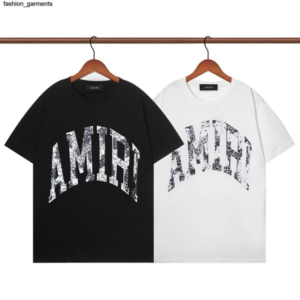

designer fashion brand amirs leather label burst letter print men's women's short sleeve, White;black