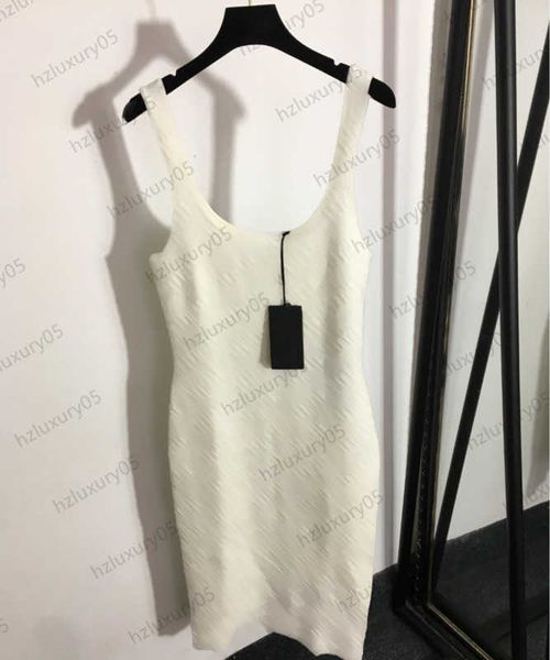

dresses womens luxury three-dimensional letter jacquard sleeveless halter dress solid color package buttocks slim maxiskit designer brand wo, Black;gray