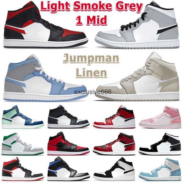 

jumpman 1 mid basketball shoes men women 1s light smoke grey linen digital pink stealth taxi chicago toe brushstroke shadow mens trainers