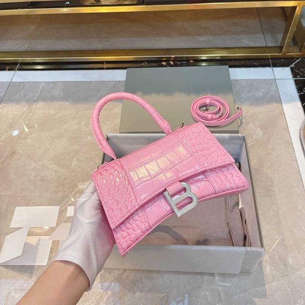 

balenciga hourglass crocodiless mini net red same fashion versatile leather single shoulder messenger women's bag portable crossbody co