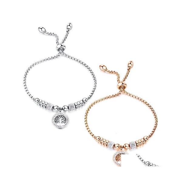 

bangle adjustable gold plated 316l stainless steel heart charm bracelet for women jewelry zircon c3 drop delivery bracelets dhn3i, Black
