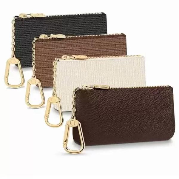 

fashion 5 colors key pouch coin purse wallets genuine leather holds classical women men holder small zipper key wallet with box an2145, Red;black
