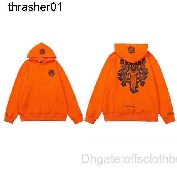 

men's hoodies sweatshirts fashion luxury jackets designer zipper hearts cross print chromes hoodies men women new, Black