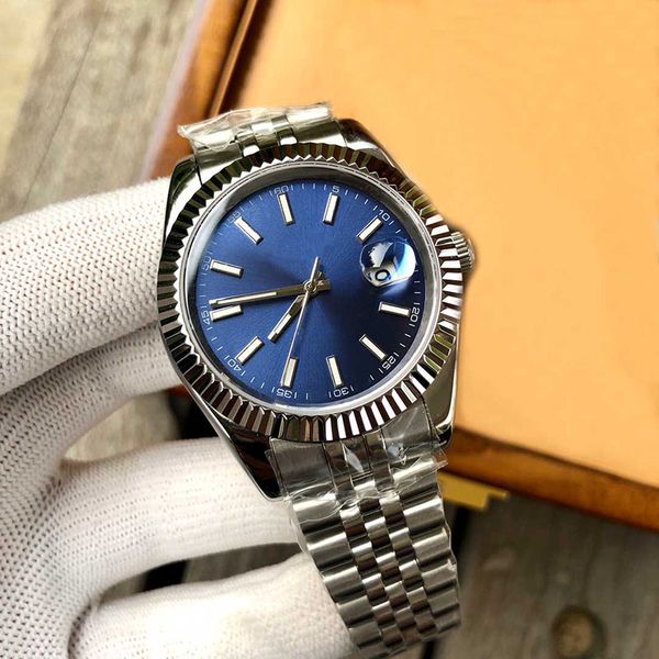 

watch automatic mechanical 41mm mens wristwatch stainless steel designer folding buckle wristband montre de luxe bracelet, Silver