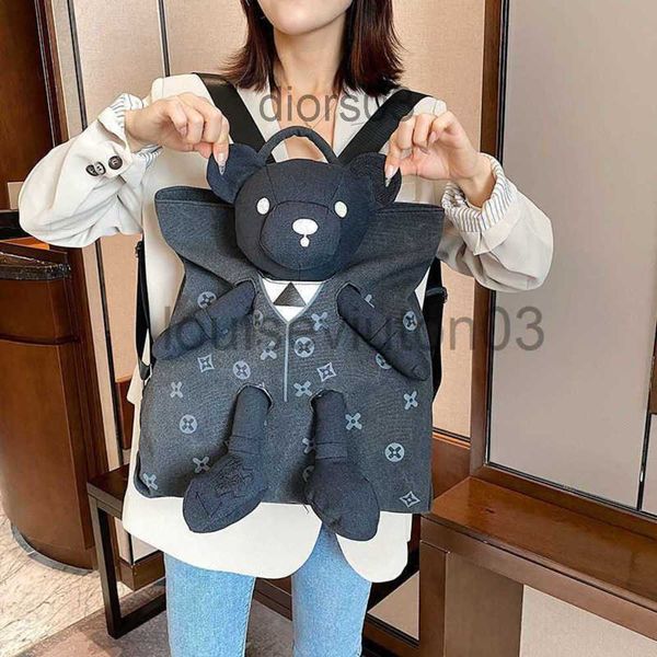 

designer bag school cartoon doll bear backpack mens womans tote shoulder handbag messenger casual fashion high capacity tudent hip hop style