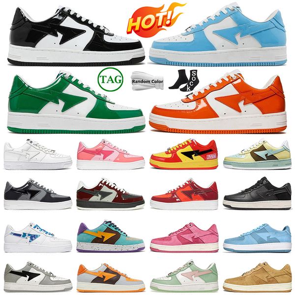 

2022 bapestas bapesta shoes sta running shoe bape men women black patent brown beige camo combo pink tokyo trainers sports sneakers