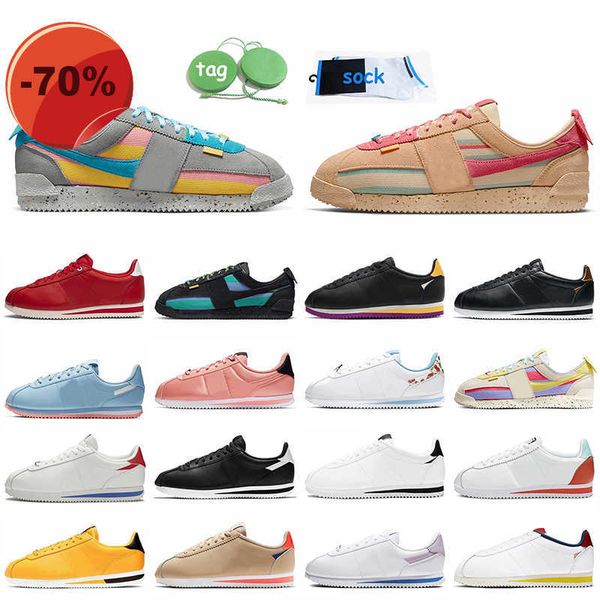 

outdoor trainers union la x cortez women mens running shoes 2022 sesame smoke grey lemon frost leather nylon black white classic cortez
