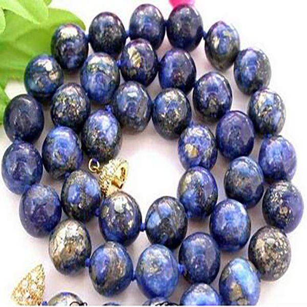 

fashion jewelry aaa 18" 12mm nature round lapis lazuli necklace, Silver
