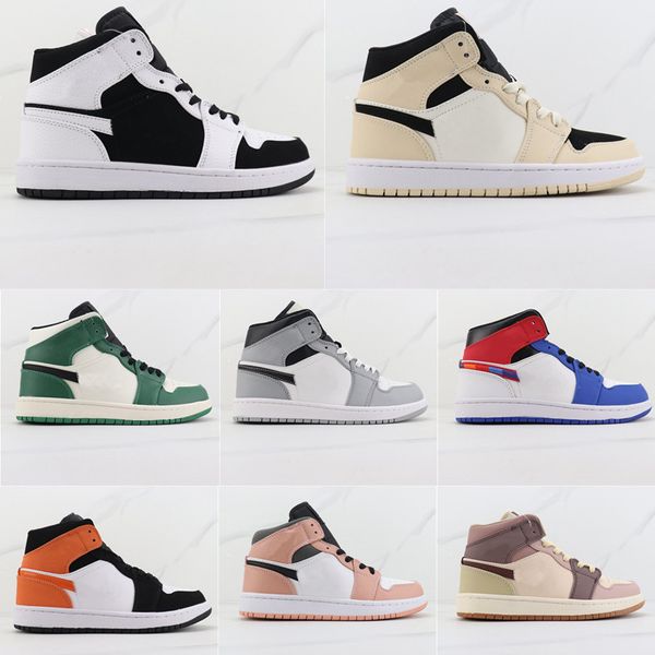 

casual shoes 1 high og basketball sneakers dunks mens women trainers university blue dark mocha bred shadow 1s bordeaux unc twist seafoam 36, Black