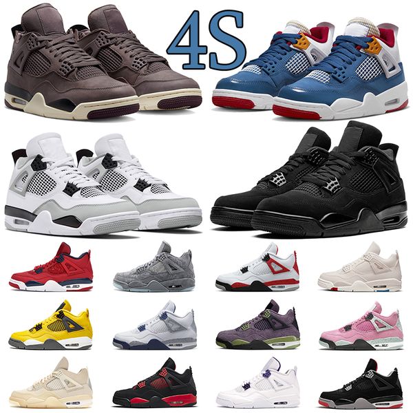 

black cat basketball shoes jumpman 4 4s men women sport sneakers military black red thunder cactus jack mens sneaker trainers