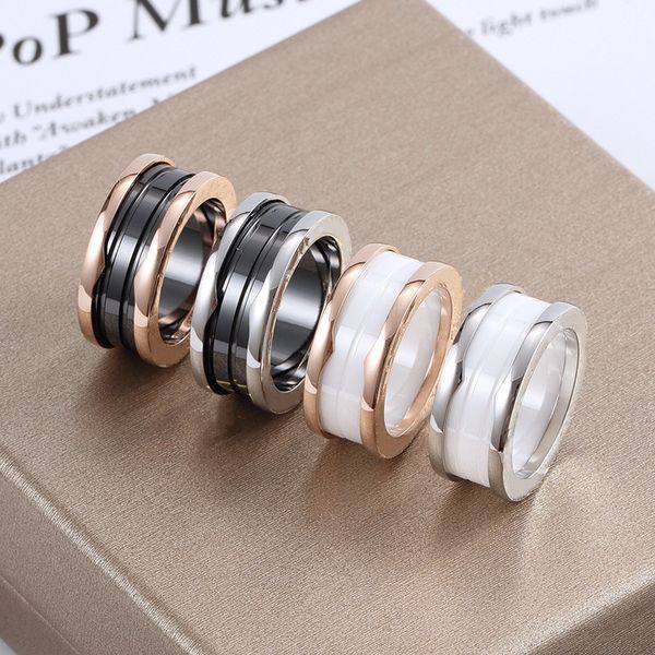 

designer ceramic rings men and women luxury brand jewelry classic fashion ring titanium steel alloy gold plated couple rings party wedding v, Silver