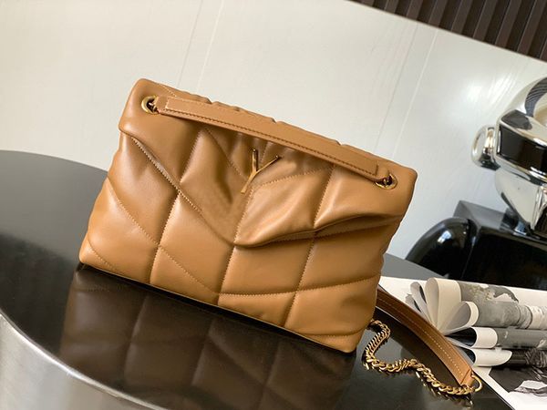 

leather handbag messenger bag rhombic designer chain brown trend retro european and american commuter shoulder