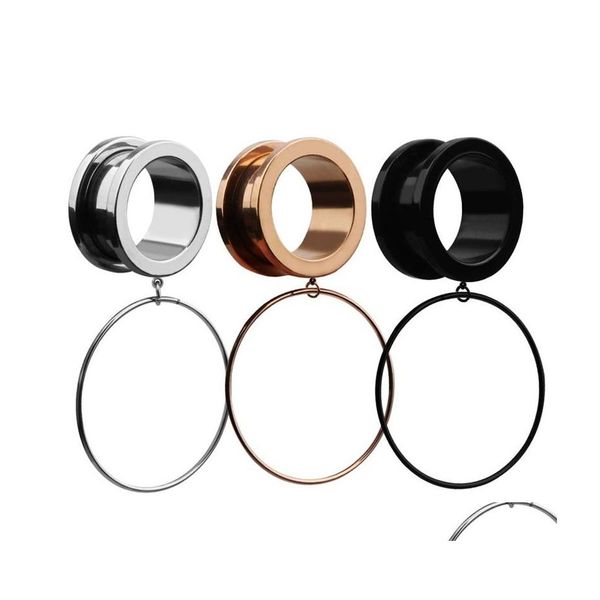 

plugs tunnels piercing tunnels ear plugs pley steel ring expander 316l medical body jewelry 1 e3 drop delivery dhalt, Silver