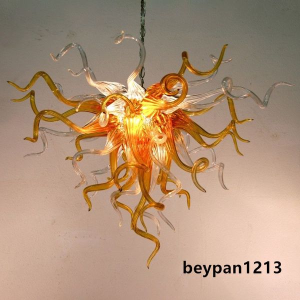 

high hanging orange color led glass chandelier lamps indoor for bedroom bar living room decor lr1239