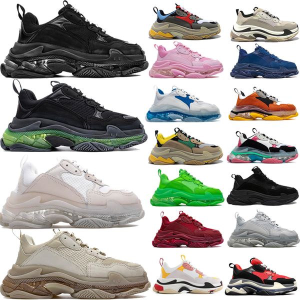 

casual shoes sneakers clear sole platform large increasing black pink red neon green crystal designers sports fashion men women womens tripl