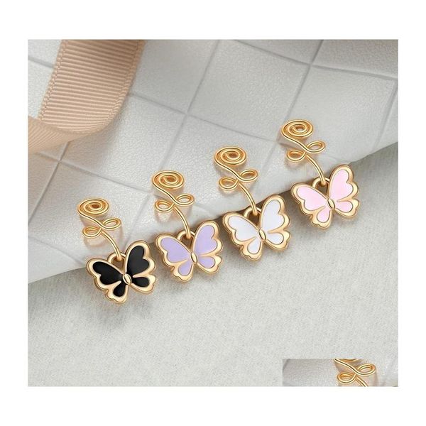 

nose rings studs nose rings butterfly copper wire spiral fake piercing ring punk nightclub nail stud nopiercing ear clip cuff body dhd0h, Silver