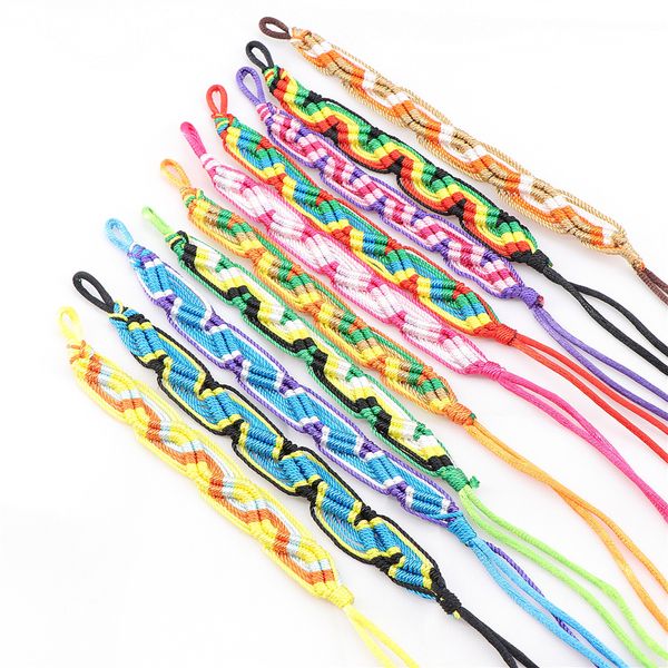 

charm bracelets fashion 30pcslot handmade bohemia ethnic cuff braide cotton rope multicolor bracelet for men women love friendship bracelets, Golden;silver