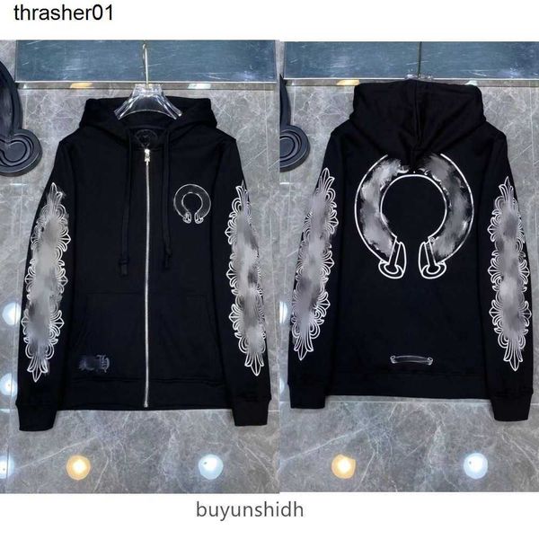 

men's hoodies sweatshirts designer hearts hoodie chromes mens hoody clothing womens heart hoodies hooded ch cross flower arm front prin, Black