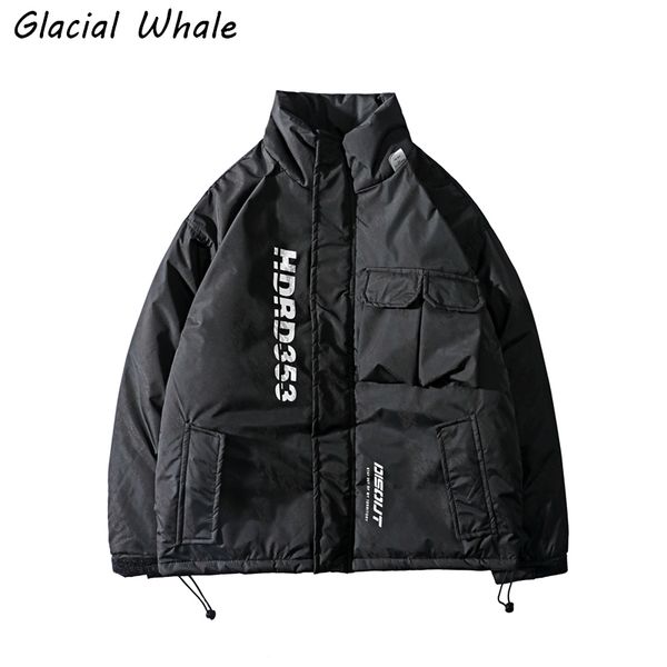 

mens down parkas glacialwhale jacket winter coat pattern windproof oversized hip hop streetwear waterproof black s 221207