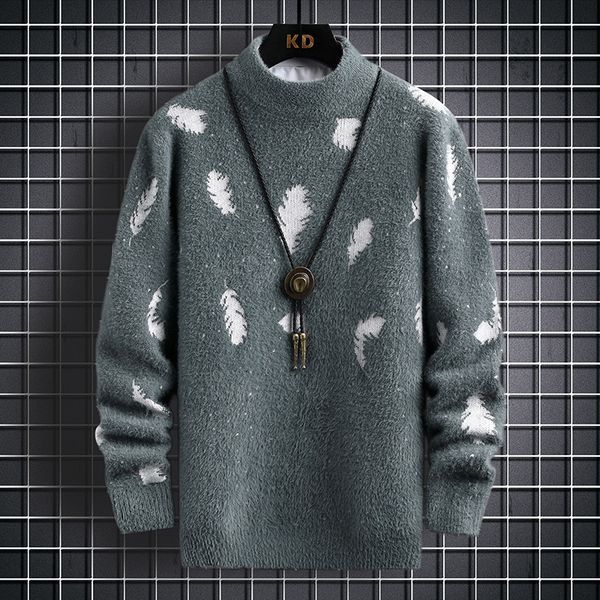 

men s sweaters autumn winter fashion casual slim fit plus velvet thick warm large size my19 221206, White;black