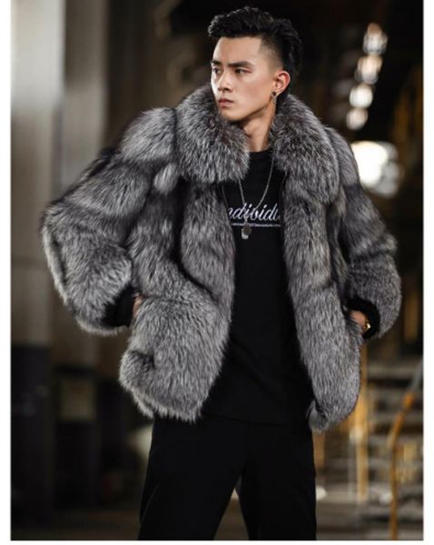 

men's fur faux luxury winter warm jackets ry coats outwear for black coat 221206