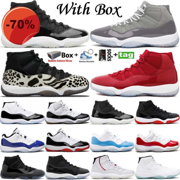 

high shoes 2022 with box jumpman 11 og animal lnstinct mens basketball shoes 11s cool grey 25th anniversary win like 96 university blue bred, Black