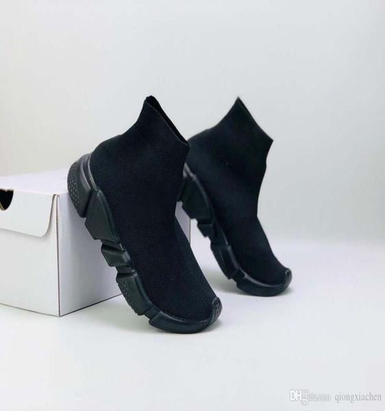 

2020 fashion kids paris socks boots children athletic shoes casual flats speed black white trainer sneaker boy girl highrunni4230068