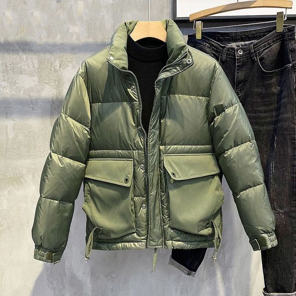 

men's down parkas s 2023 parkas warm thicken fashion coats oversize winter casual jacket male streetwear hip hop overcoat m49 221207, Black