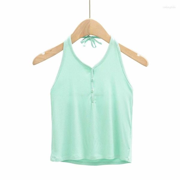 

women's tanks 2022 summer fashion slim women's halter camisole cotton female clubwear tank 6 colors, White
