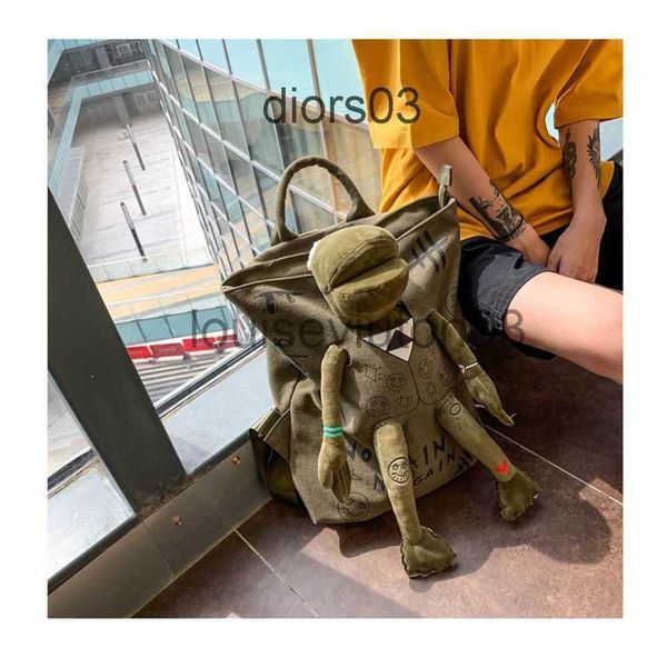 

designer bag school cute cartoon frog backpack mens womans lovers tote shoulder handbag messenger fashion student leisure canvas travel lapb