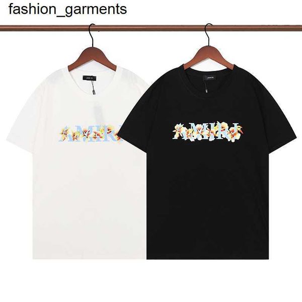 

men's designer amirs short sleeve tassel letter print ins casual hip high street t-shirt, White;black