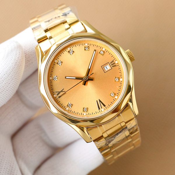 

mens watch automatic mechanical watches 41mm business wristwatch deep waterproof sapphire polygonal radian case montre de luxe, Slivery;golden