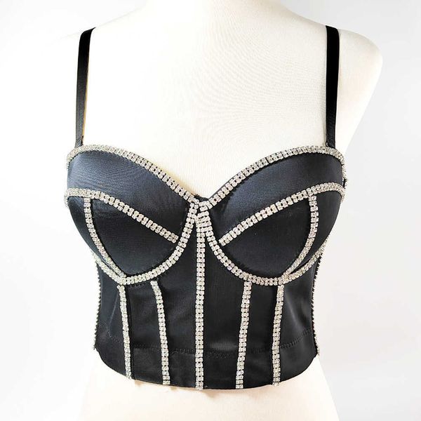 

diamond studded beads suspender nightclub party corset girl bra, White
