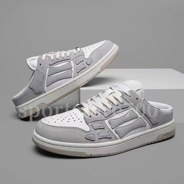 

designer luxury amirs bones casual shoes men women leather sneakers white black blue red green pink low lace up spring board shoes trendy sn