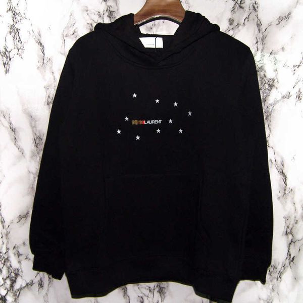 

plus size hooded sweater mens sweatshirt ysls printed hoodies saint designer hoodie men hoody women cotton oversize pullover coat, Black