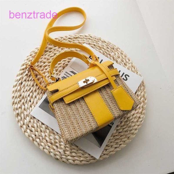 

herme kely bags for women online shop 2022 summer new single piece straw hand-held women's fashion simple slant shoulder cross commutin