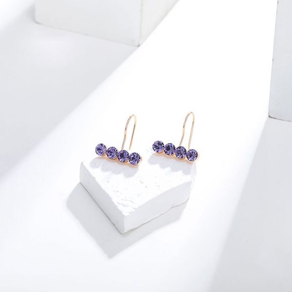 

trendy women's dangle earring made with crystal from austrian for girls simple design hanging earings valentine's day bijoux gifts, Silver