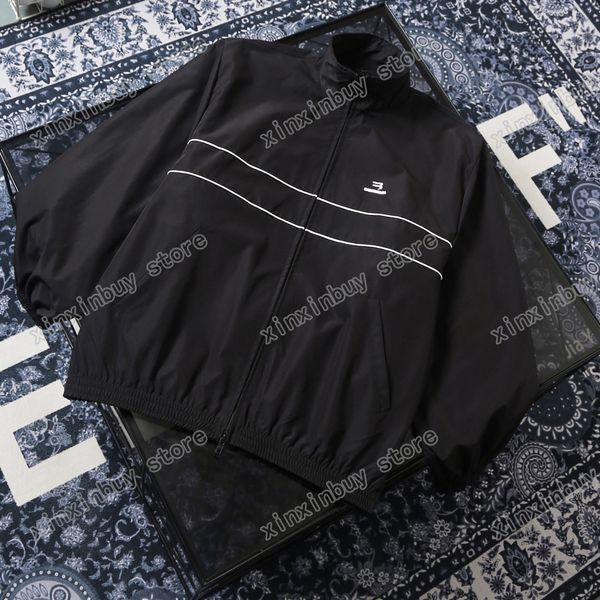 

xinxinbuy men designer hoodie sweater windbreaker sporty letter embroidery jacquard paris cotton women black white grey m-2xl, Black;brown