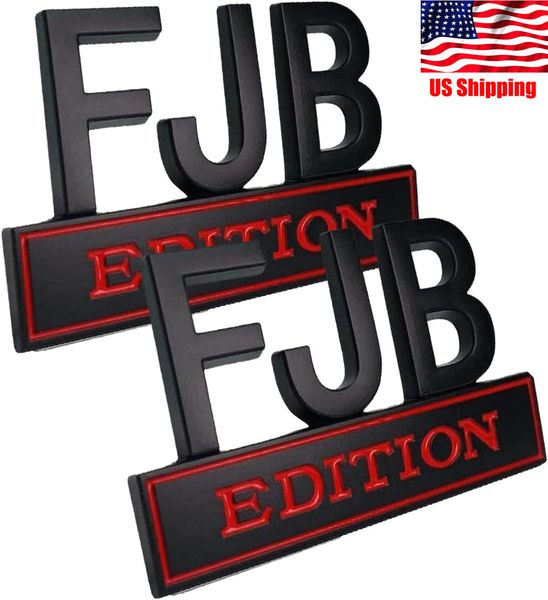 

2 pcs fjb edition emblem 3d badge car sticker letters metal badge