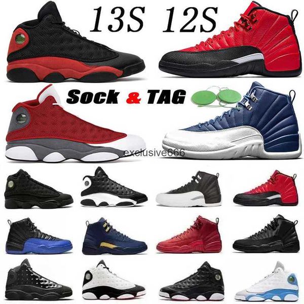 

men jumpman basketball shoes sport sneaker 12s flu game michigan black metallic fire red 13s dirty bred court purple cat flint top