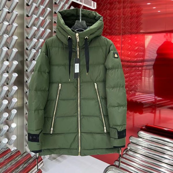 

womens long goose down jackets embroidery stylist coat parka pure color hoodle thicken winter ski jacket women xs-l, Black
