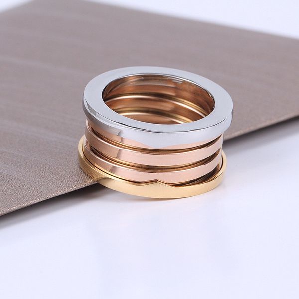 

designer spring rings men and women luxury brand jewelry classic fashion ring titanium steel alloy gold plated couples rings party wedding v, Silver