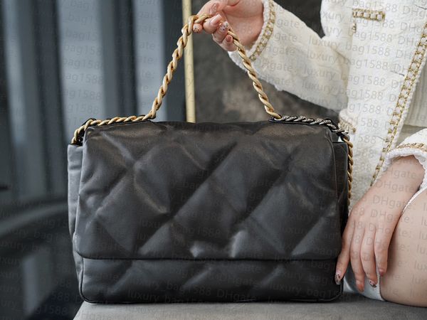 

10a fashion shoulder bag 19bag designer women bag diamond plaid lambskin chain crossbody tofu original hardware full set of accessories pack