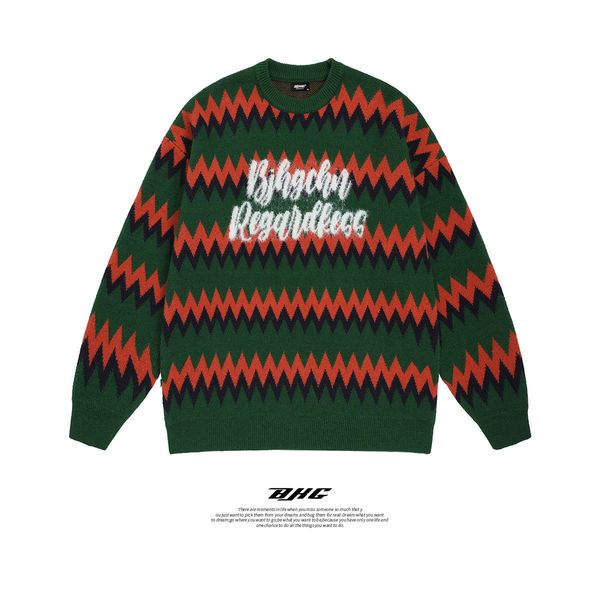 

designer men or women warm striped sweater fashion couple's sweater t loose hoodies new year style 2022 christmas restrictions 2 colors, White;black