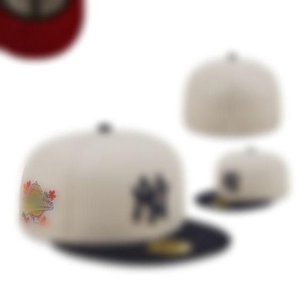 

2023 men's fashion hip hop classic navy blue black color flat peak full size closed caps baseball sports all team fitted hats in size 7, Blue;gray