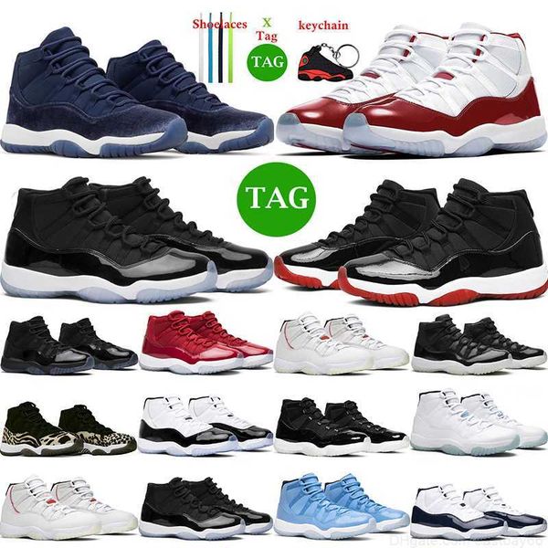 

2023 cherry 11 men basketball shoes midnight navy velvet jumpman 11s bred cool grey cap and gown j11 womens mens trainers sports sneakers