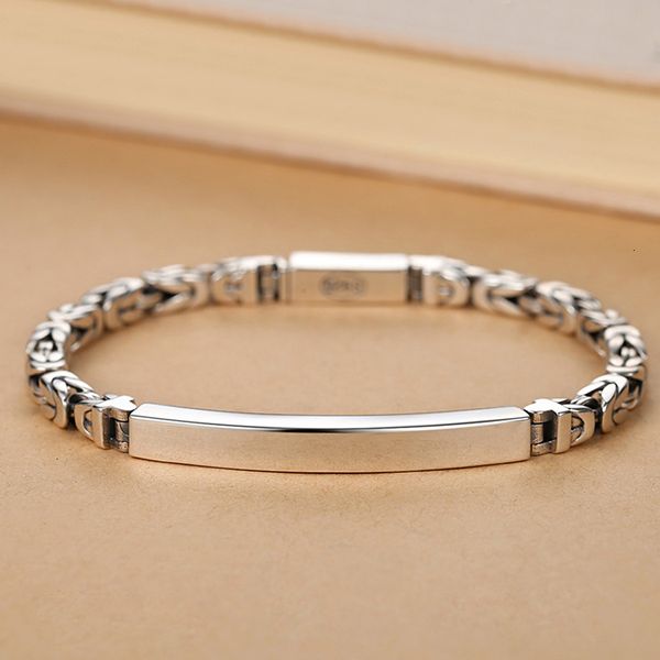 

charm bracelets hx guochao highgrade smooth and safe pattern couple bracelets a pair of men and women models niche design trend retro men 22, Golden;silver