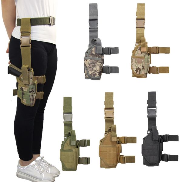 

outdoor bags drop leftright leg gun holster gun bag for glock 17m9p226cz 75 revolver leg adjustable airsoft pistol gun case for hunting 2212