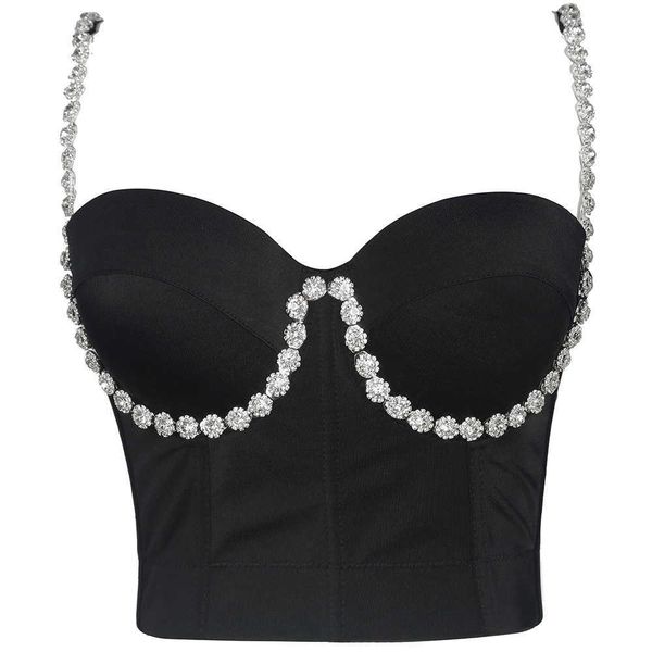 

in summer the diamond studded shoulder belt type chest wrap open back french suspender vest is worn by women and the fishbone corset, White