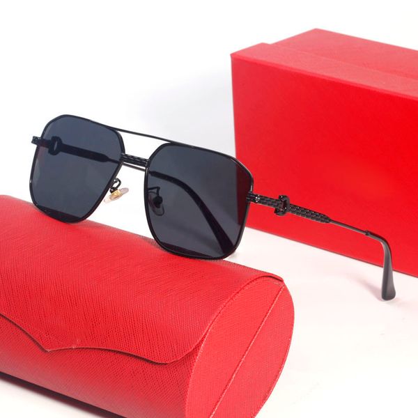 

fashion carti cool sunglassesm new carti sunglasses for men pilot designer sunglass frames man oversize square metal polarised eyewear gray, White;black